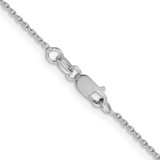 10K White Gold 1.05mm Diamond Cut Cable Chain