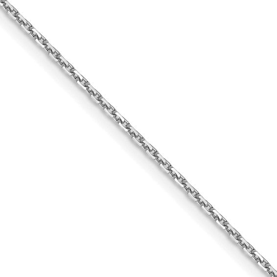 10K White Gold 1.05mm Diamond Cut Cable Chain