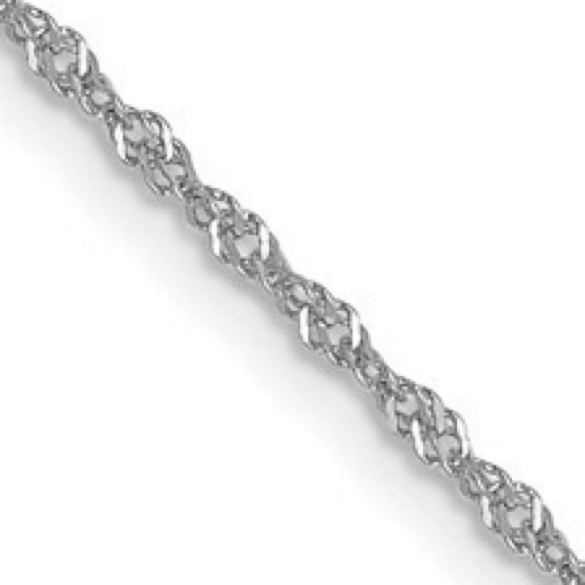 10K White Gold 1mm Sparkle Singapore