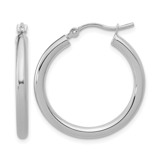10k White Gold Small Hoop Earrings