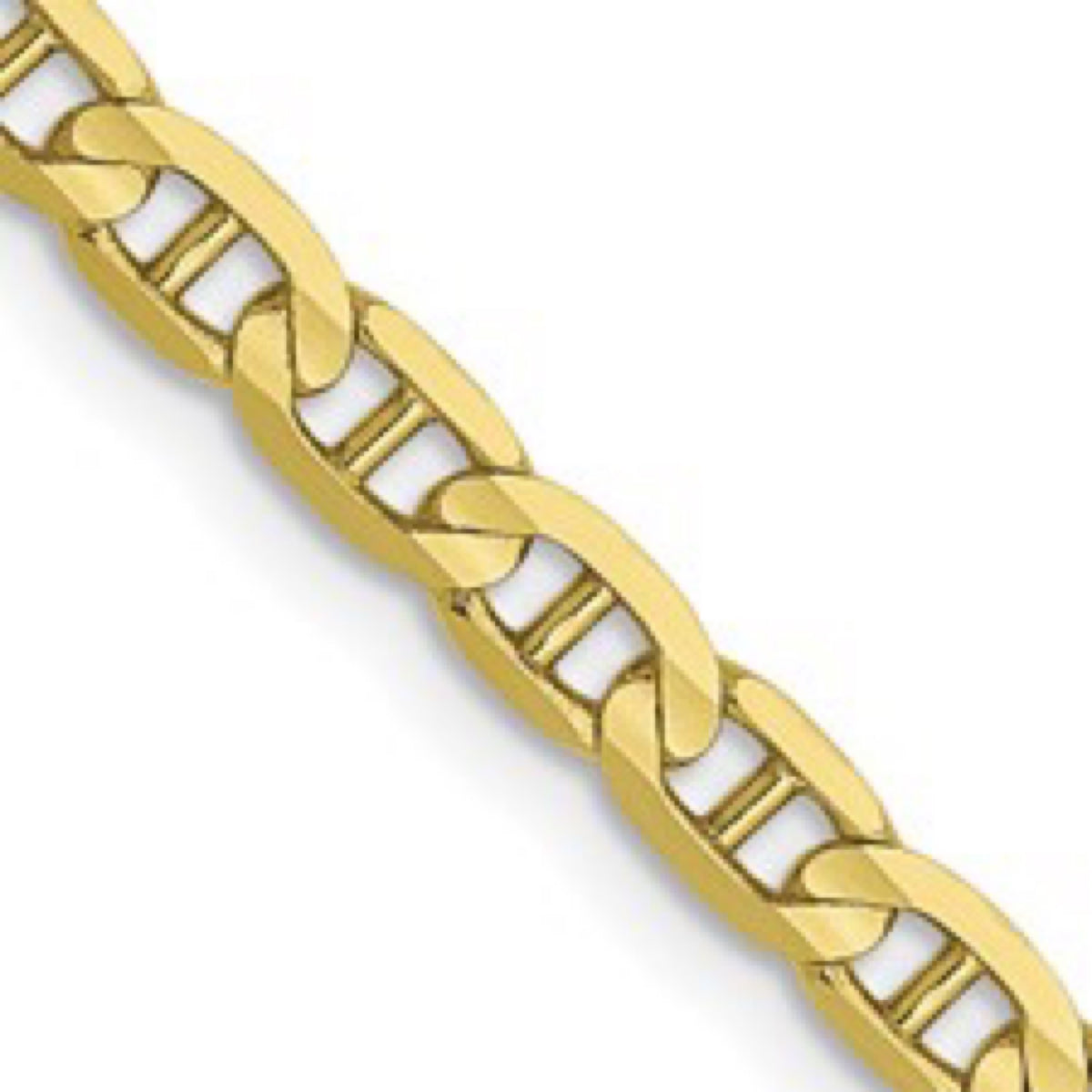 10K Yellow Gold 3mm Concave Anchor Chain