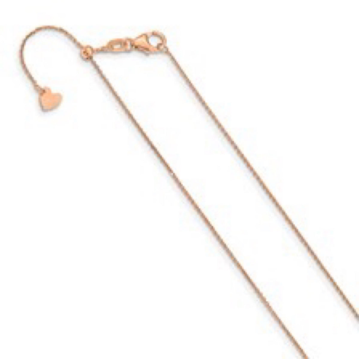14K Rose Gold 1mm Adjustable Diamond Cut Cable