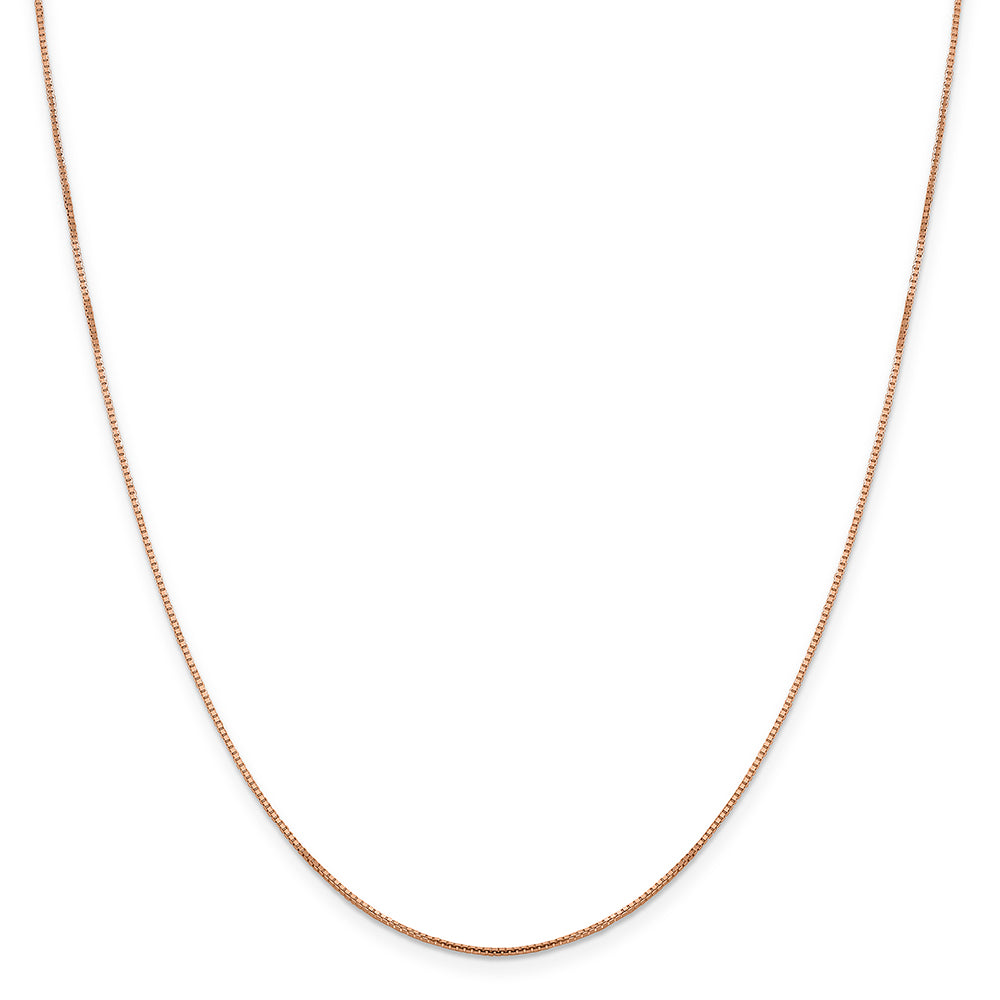 14K Rose Gold 1mm Oct. Sparkle Box