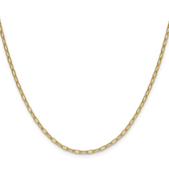 14K Yellow Gold 2.2mm Paperclip Chain - 18"