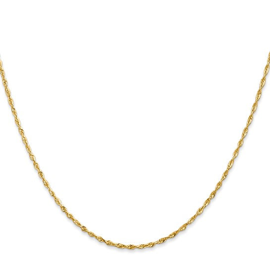 10K Yellow Gold 2.5mm Diamond Cut Rope Chain - 30"