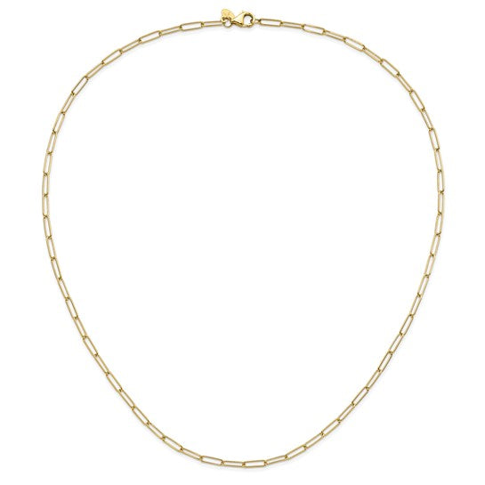 10K Yellow Gold Paperclip Necklace - 18"