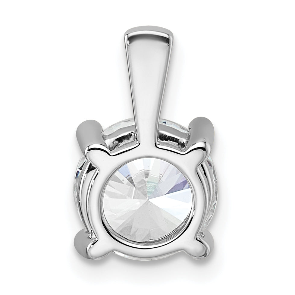 14K white gold 2 ct. lab grown diamond solitaire pendant, back view
