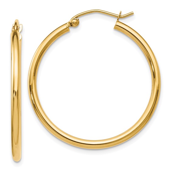 10K Yellow Gold Polished Hoop Earrings