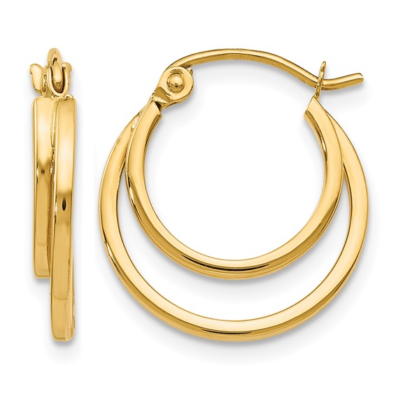 10K Yellow Gold Round Hoop Earrings