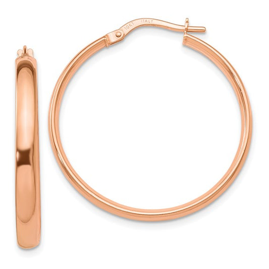 10K Rose Gold Polished Hoop Earrings