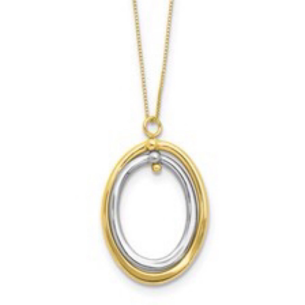 10K Two-Tone Oval Necklace