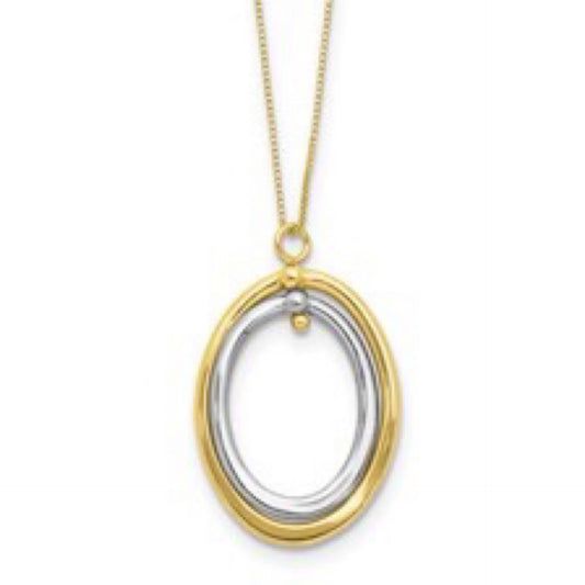 10K Two-Tone Oval Necklace