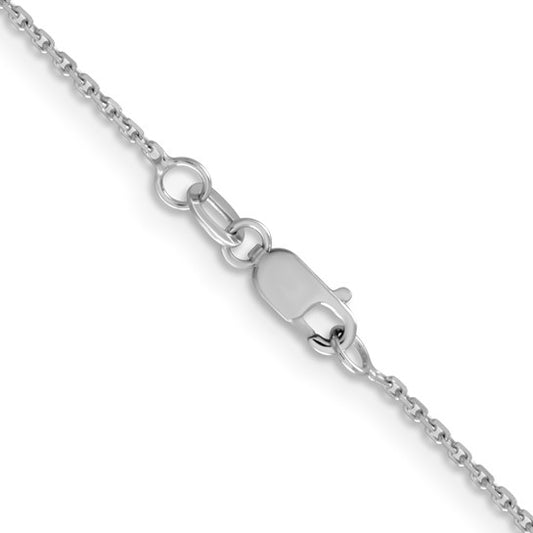 10K White Gold 1.05mm Diamond Cut Cable Chain