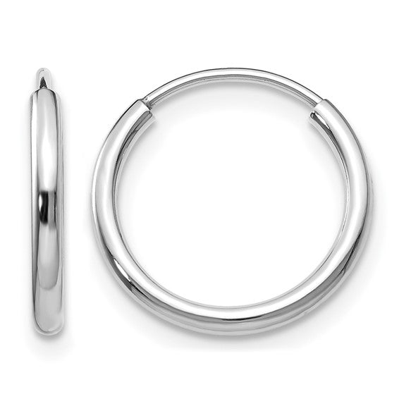 10K White Gold 1.5mm Polished Endless Hoops