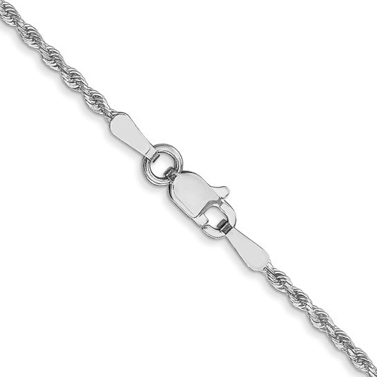 10K White Gold 1.75mm Diamond Cut Rope