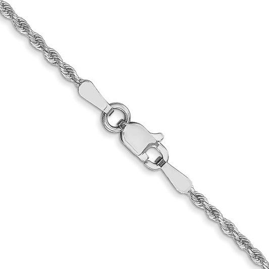 10K White Gold 1.75mm Diamond Cut Rope