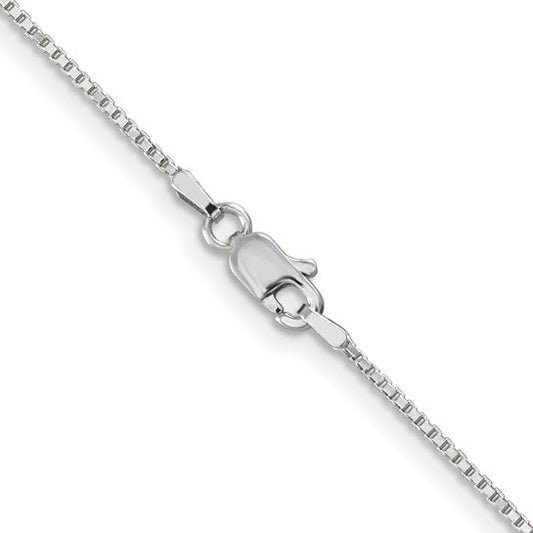 10K White Gold 1mm Box Chain