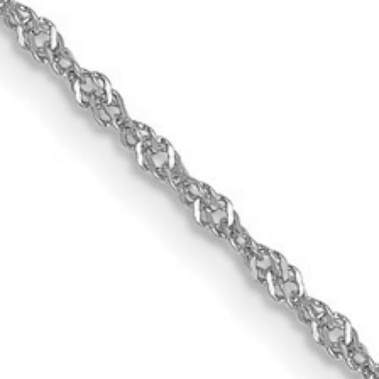 10K White Gold 1mm Sparkle Singapore