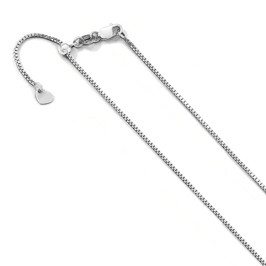 10K White Gold Adjustable .9mm Box Chain