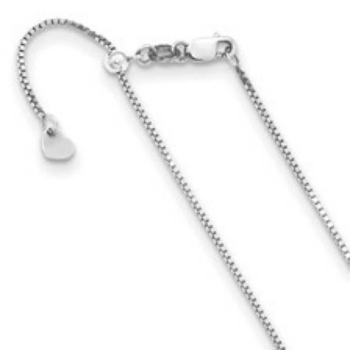 10k White Gold Box Chain .90 mm
