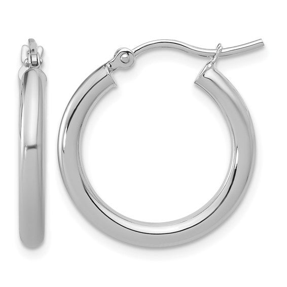 10K White Gold Hoops