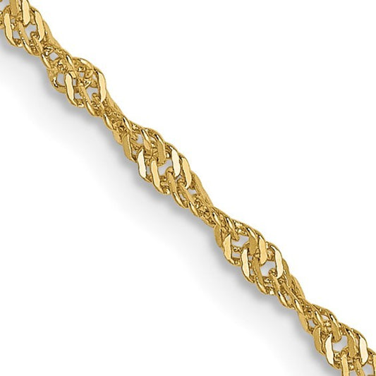 10K Yellow Gold 1.3mm Singapore Chain