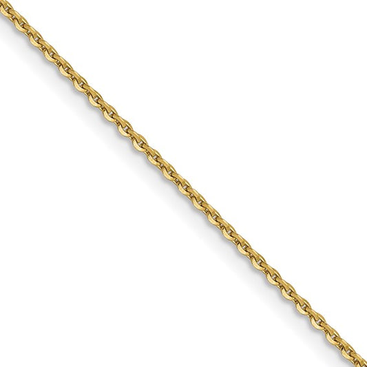 10k Yellow Gold 1mm Diamond Cut Cable Chain