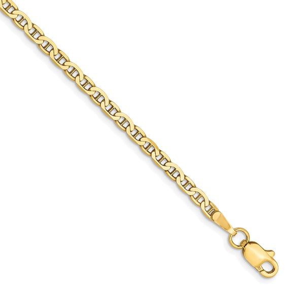 10k Yellow Gold 2.4mm Anchor Chain