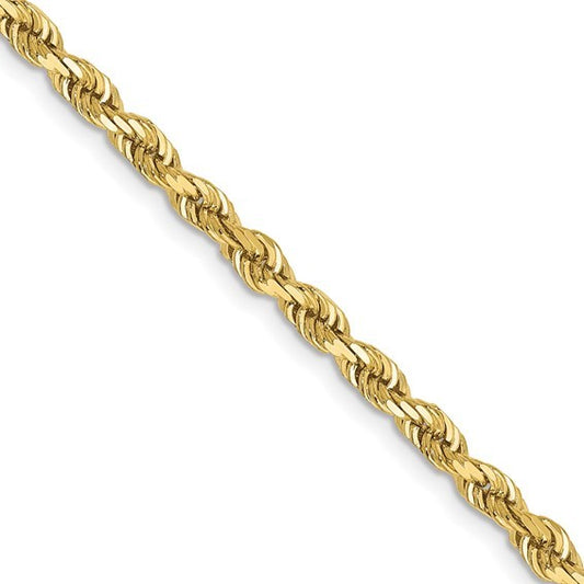 10K Yellow Gold 3.35mm Diamond Cut Rope Chain