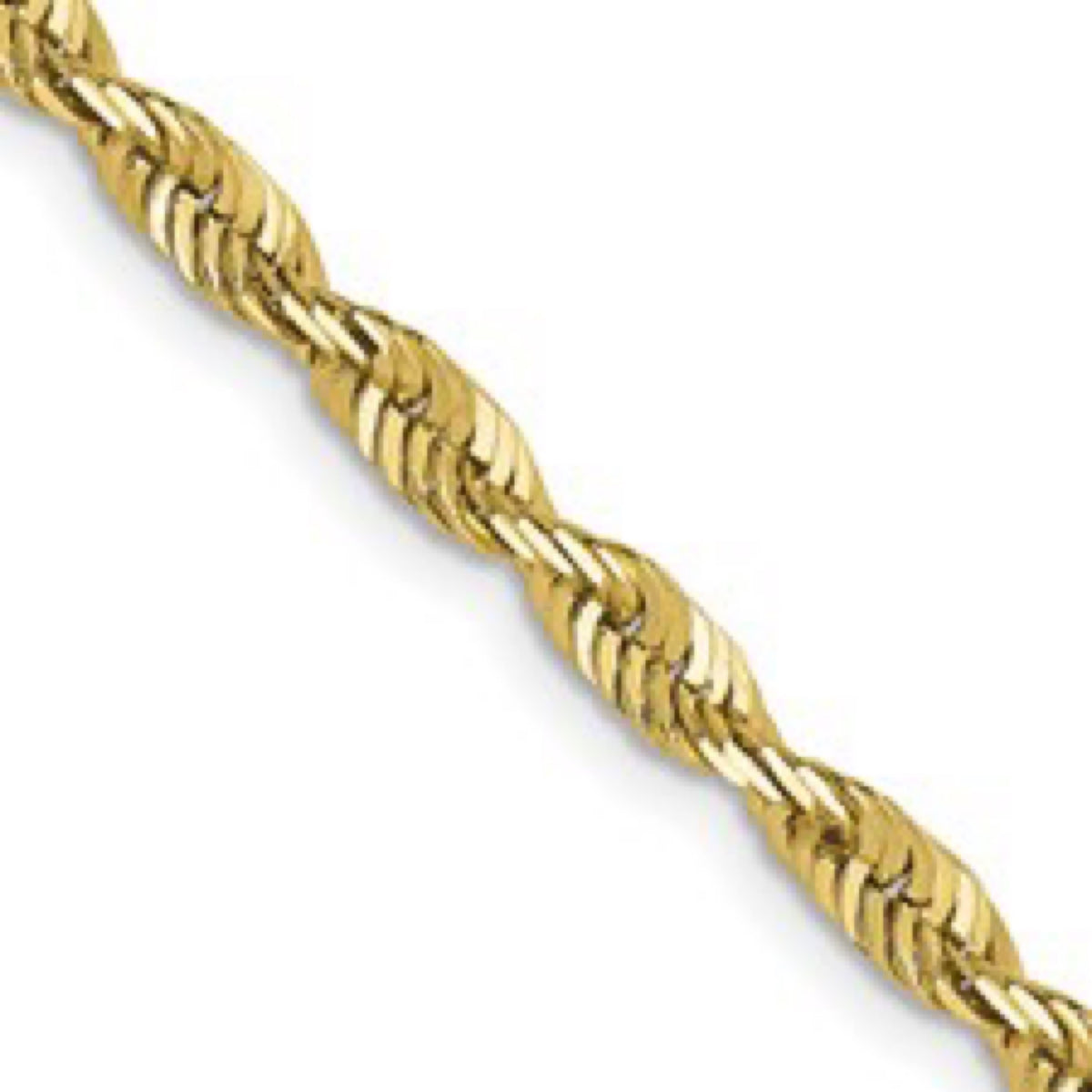 10K Yellow Gold 3mm Diamond Cut Rope