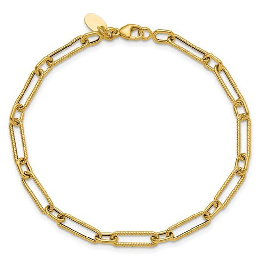 10K Yellow Gold 4.2mm Fancy Link Bracelet