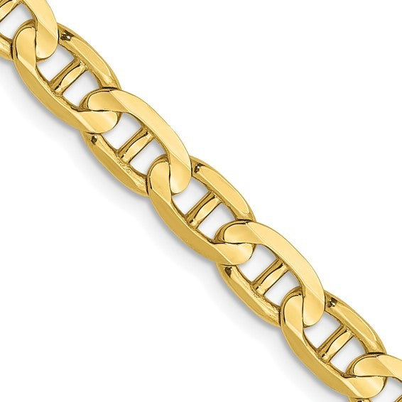 10K Yellow Gold 4.5mm Concave Anchor Chain