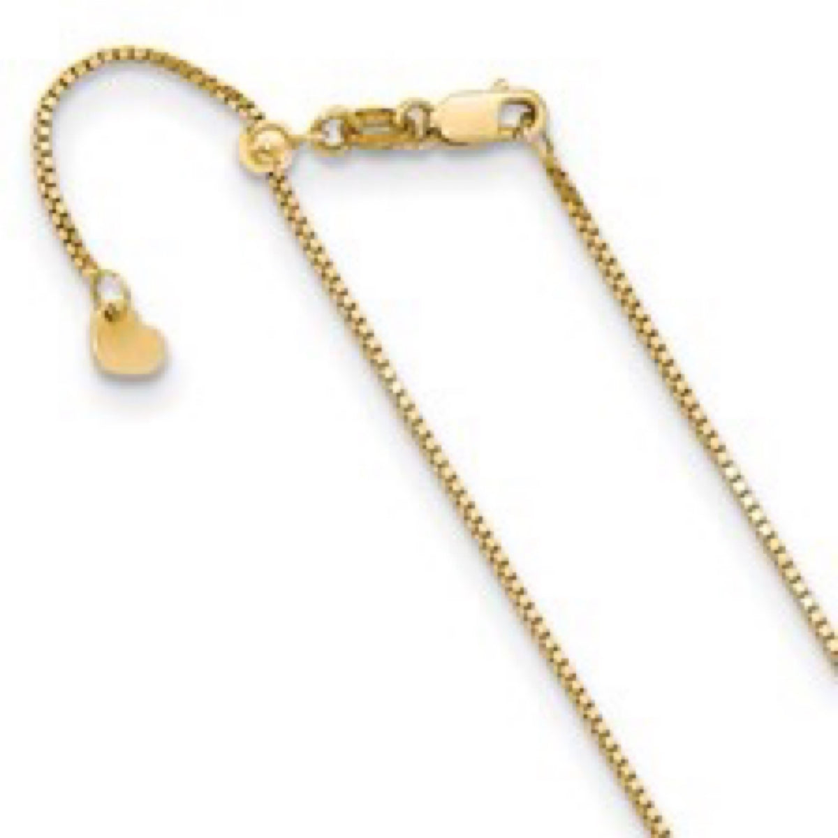 10K Yellow Gold Adjustable .9mm Box Chain