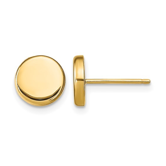 10K Yellow Gold Button Post Earrings