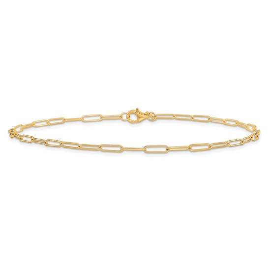 10K Yellow Gold Fancy Link Anklet