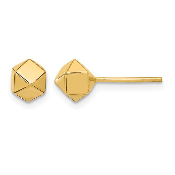 10k Yellow Gold Geometric Bead Earrings