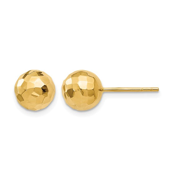10k Yellow Gold Textured Bead Earrings