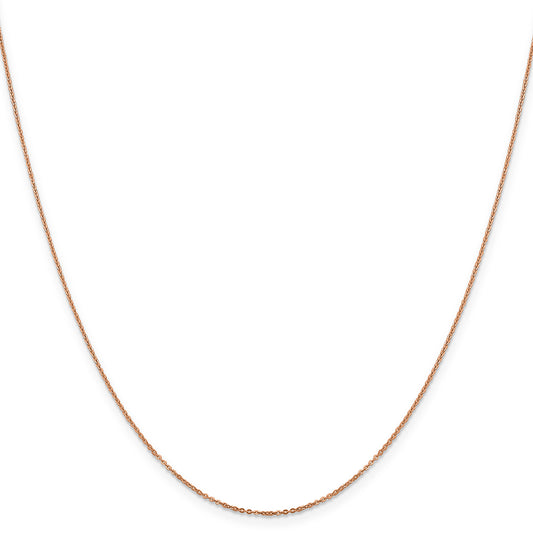14K Rose Gold 1.1mm Flat Cable Chain