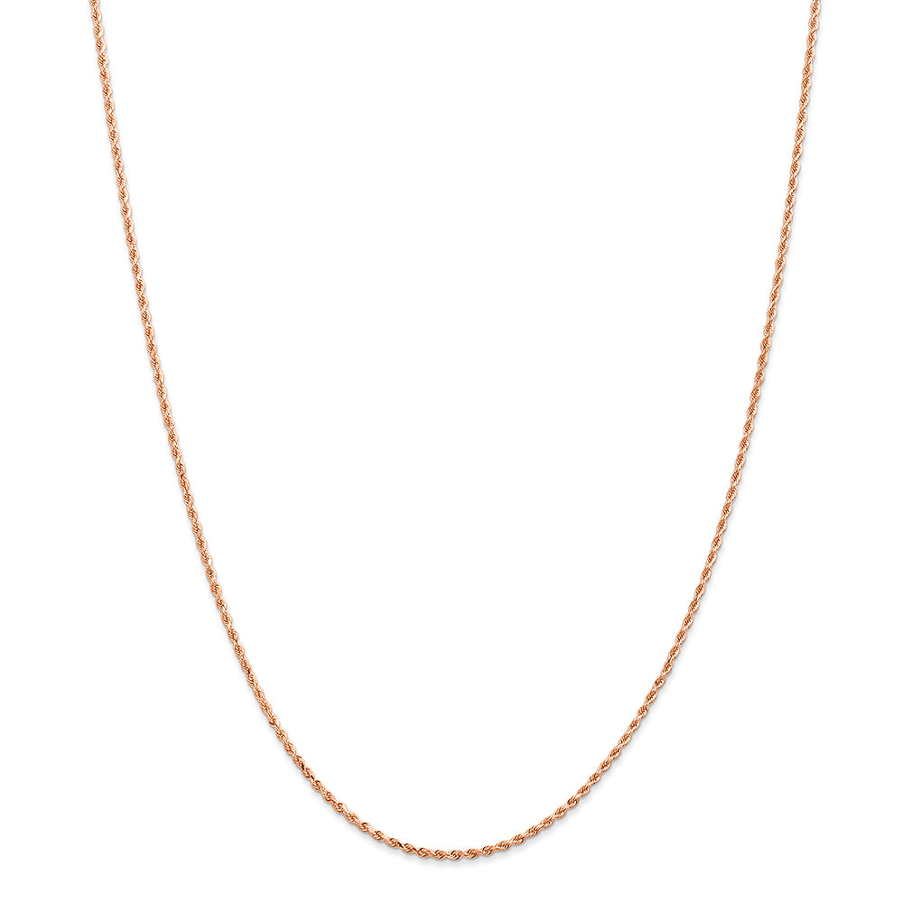 14K Rose Gold 1.5mm Diamond Cut Rope Chain
