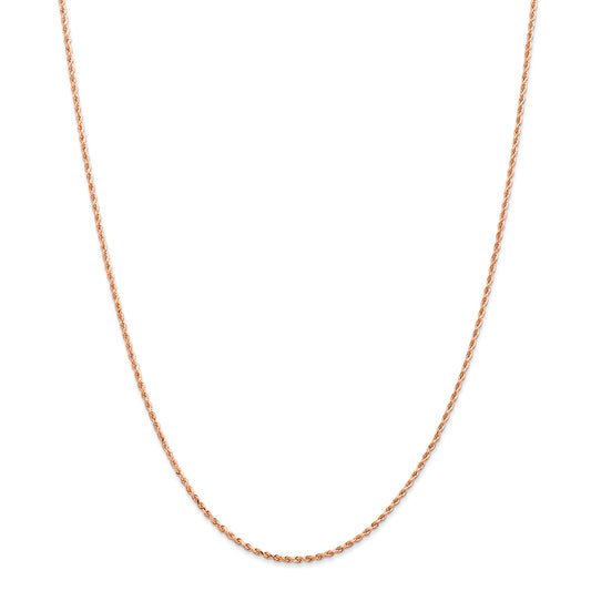 14K Rose Gold 1.5mm Diamond Cut Rope Chain