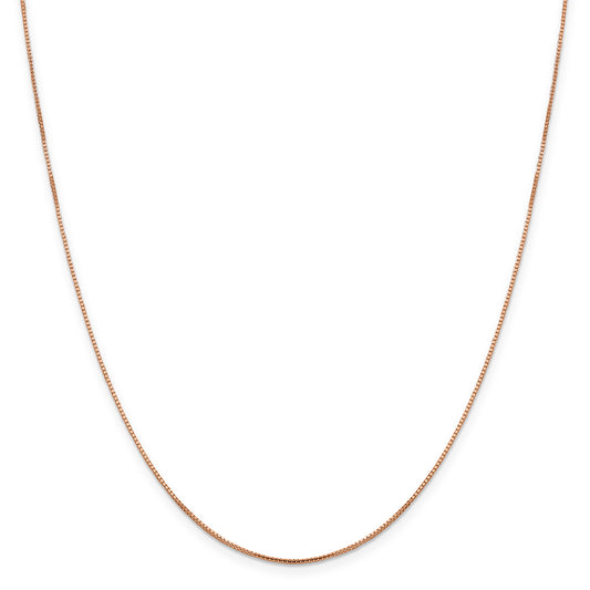 14K Rose Gold 1mm Oct. Sparkle Box