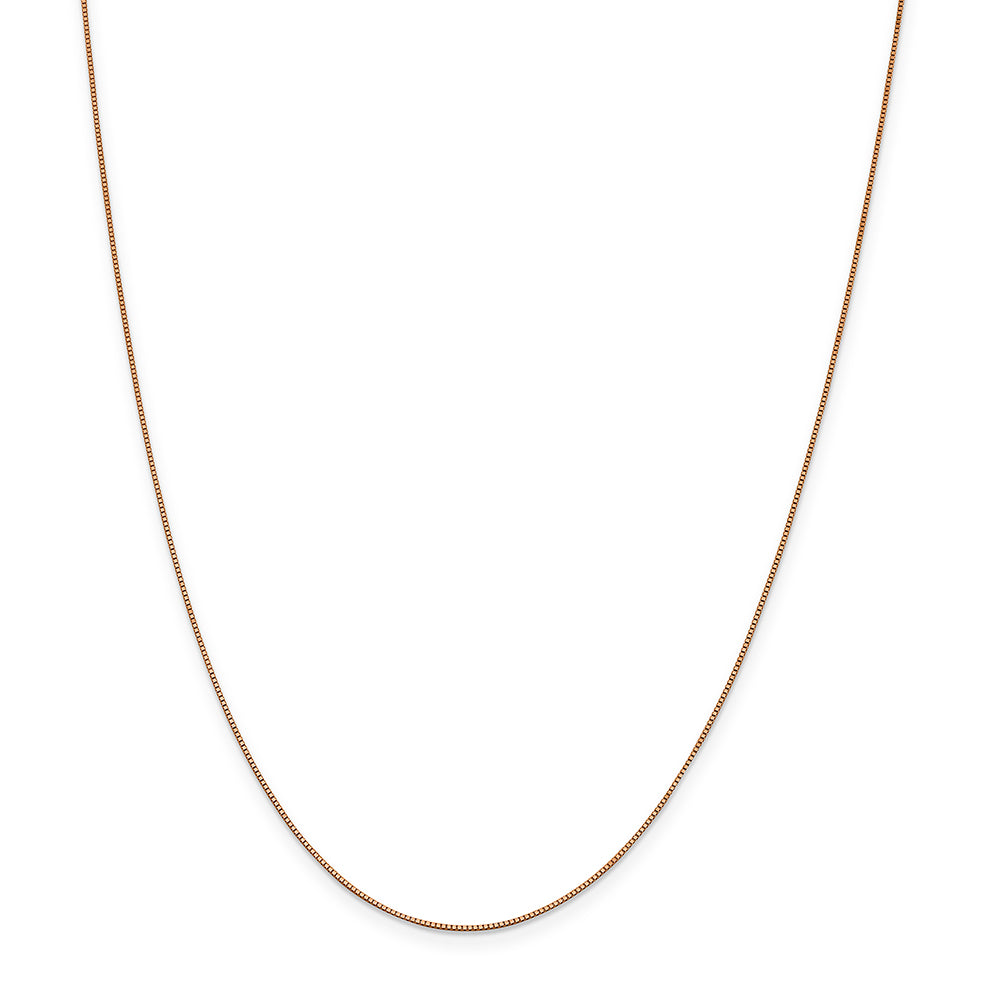 14K Rose Gold .7mm Box Chain
