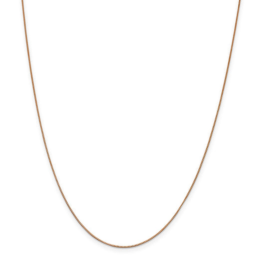 14K Rose Gold .7mm Box Chain