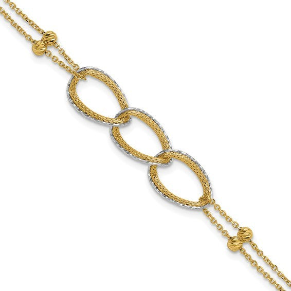 14K Two-Tone Fancy Bracelet
