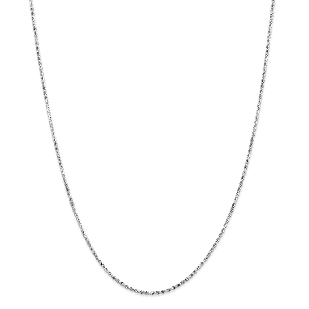 14K White Gold 1.5mm Diamond Cut Rope