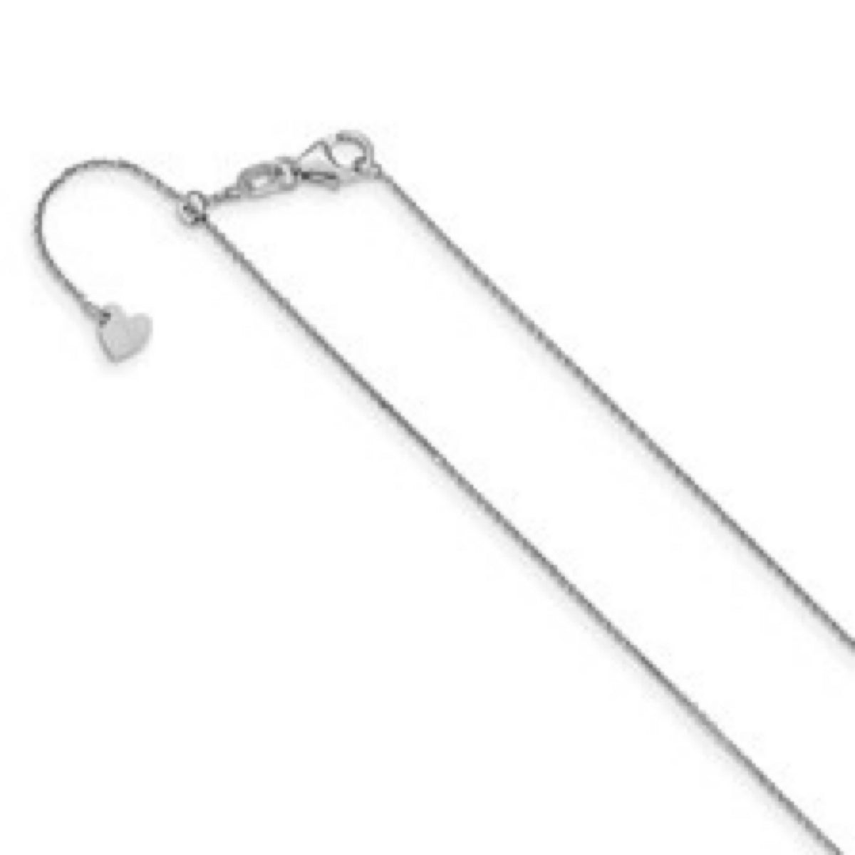14K White Gold 1mm Adjustable Diamond Cut Cable