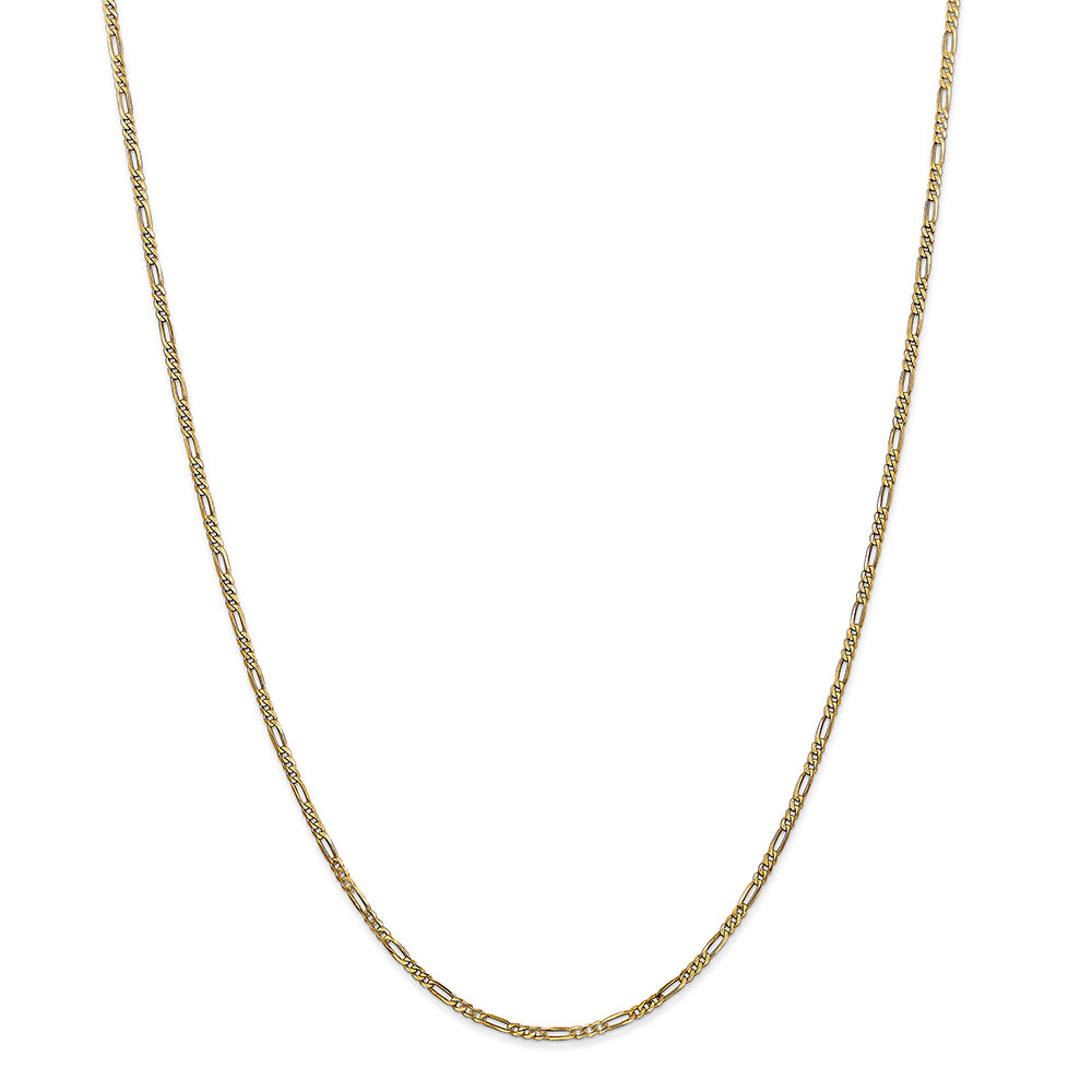 14K Yellow Gold 18" 1.8mm Flat Figaro Chain