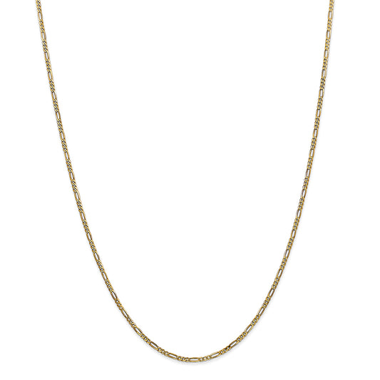 14K Yellow Gold 18" 1.8mm Flat Figaro Chain