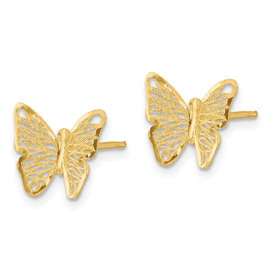 14KYG Butterfly Post Earrings