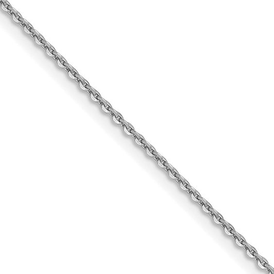 10K White Gold 1mm Diamond Cut Cable Chain - 16"